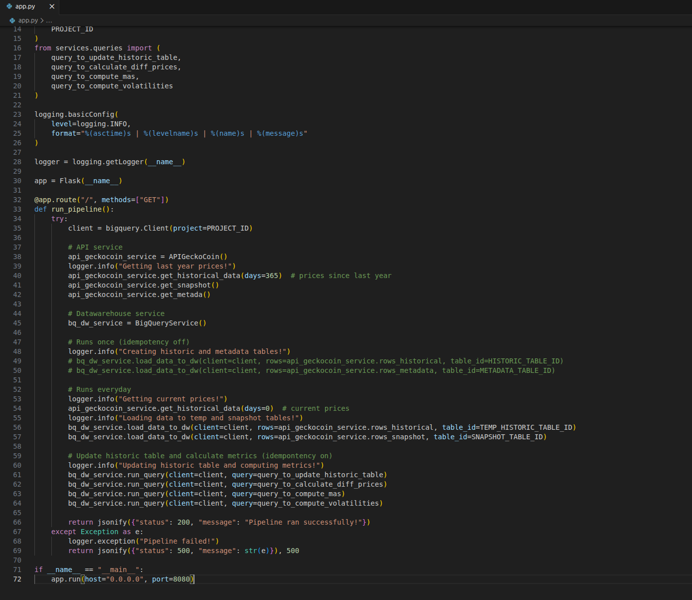 Project 1 screenshot